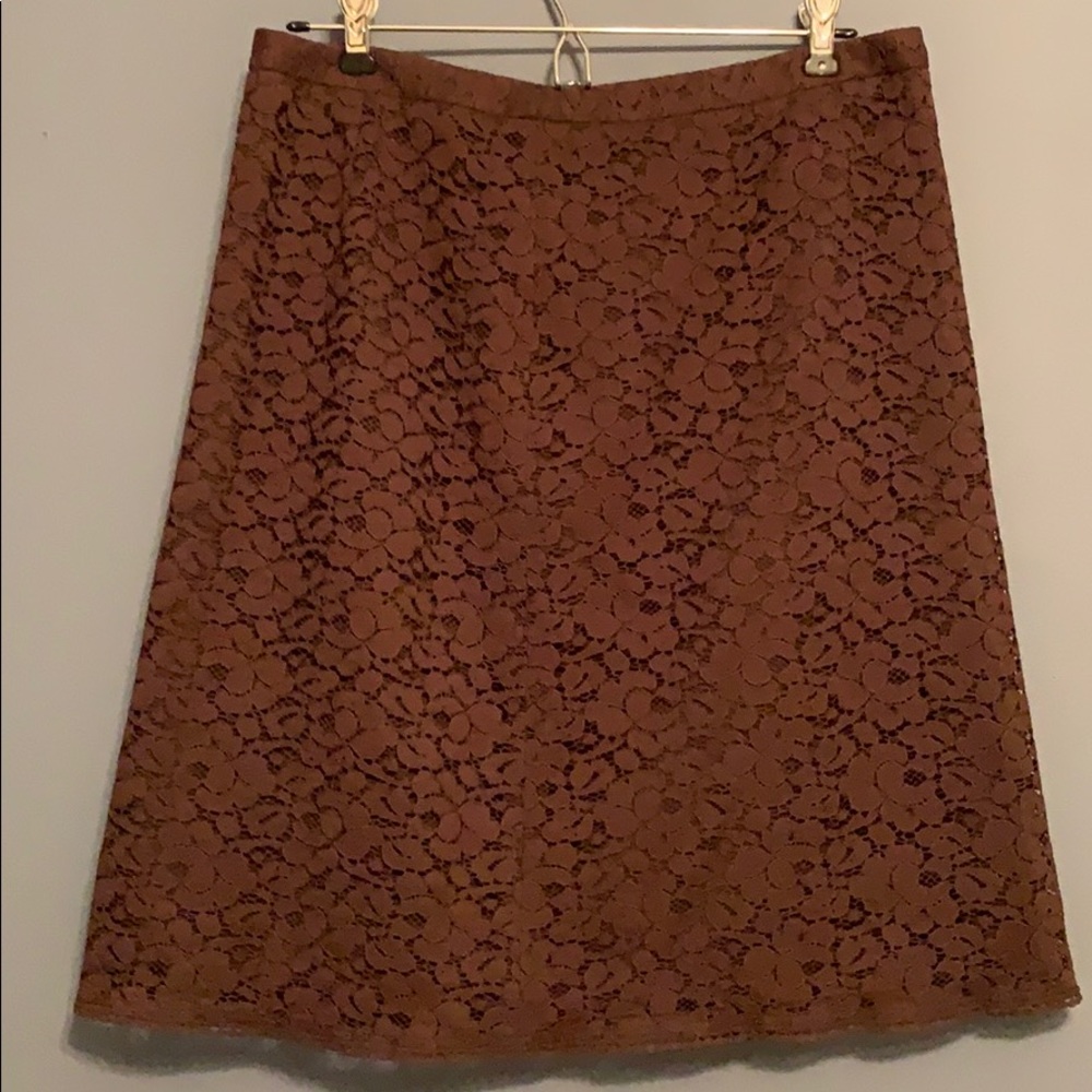 Brown Lace Skirt with lining
